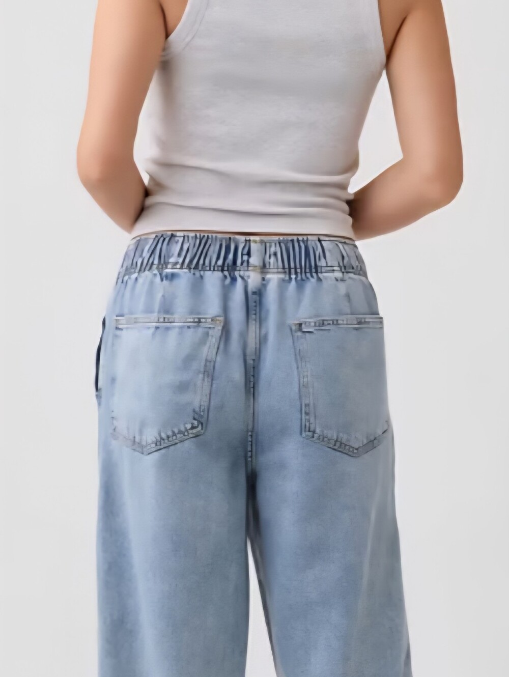 GAP Mid Rise SuperSoft Pull-On Barrel Jeans Sz M - Picture 11 of 13